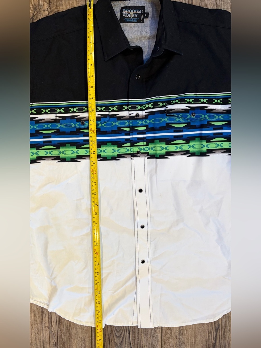 Vintage Brooks & Dunn Aztec Western Shirt L Southwestern Cowboy Button Up - Picture 8 of 9